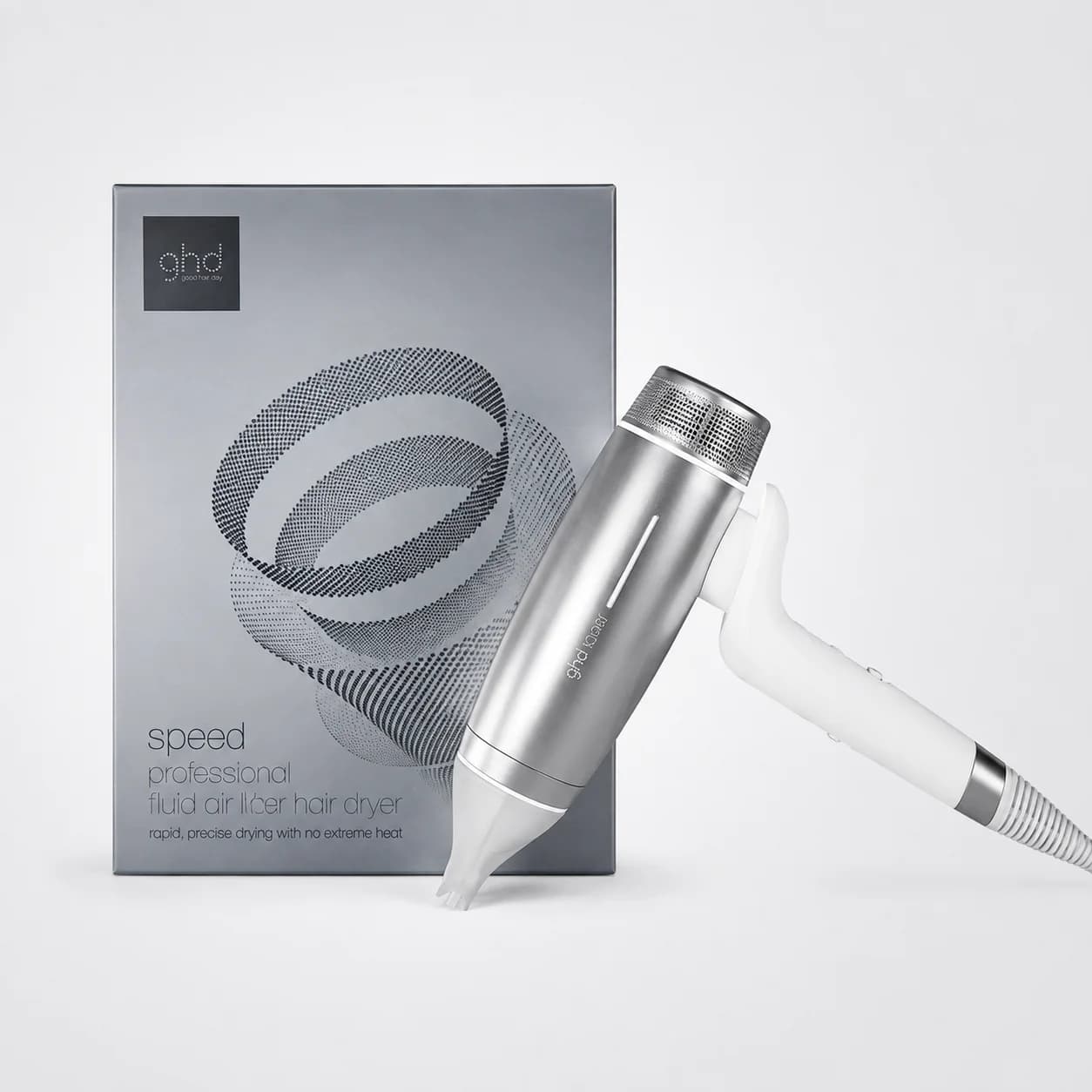 ghd Speed Ionic Hair Dryer Silver White