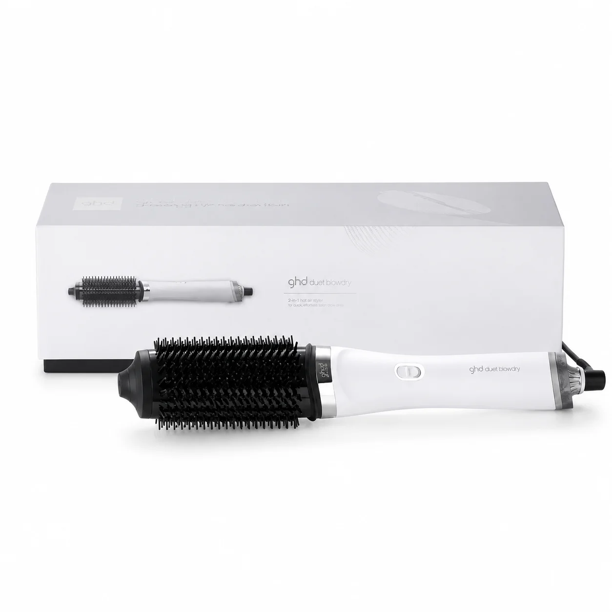 ghd Duet Blowdry Hair Dryer Brush White